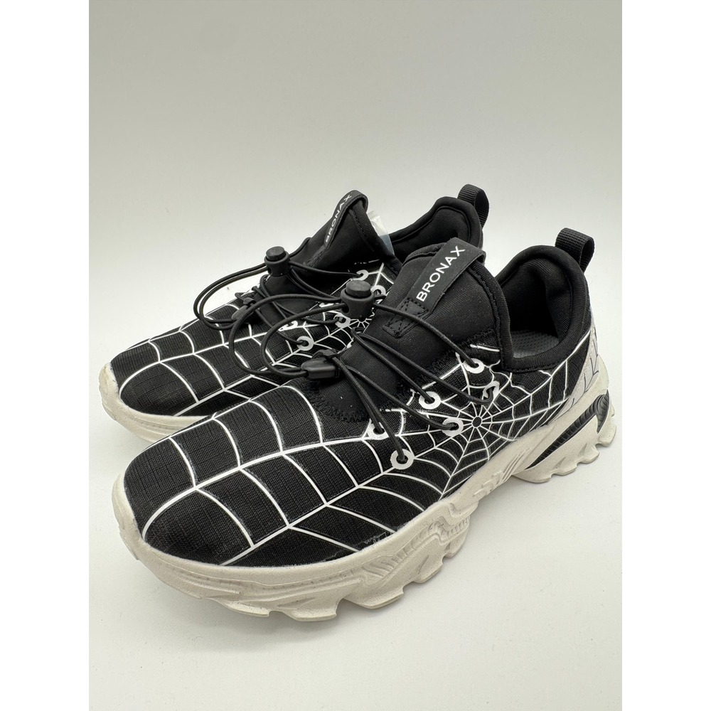 Bronax Sneakers Womens Size‎ 6.5 Black Spider Web Athletic Running Shoes